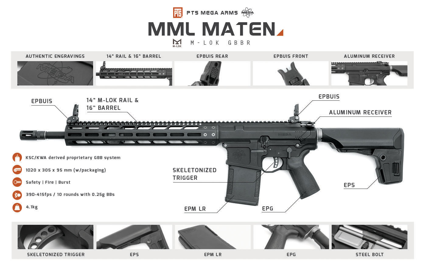 MEGA ARMS MML MATEN - Gas Rifle - KWA Airsoft