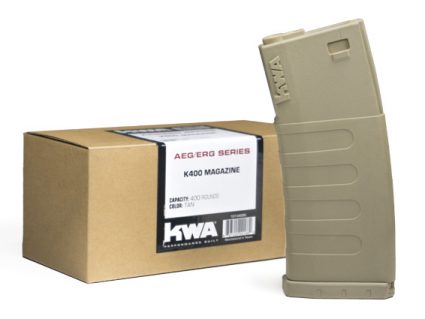 KWA K400 AEG Round High Capacity Magazines- 3 Pack (FDE)