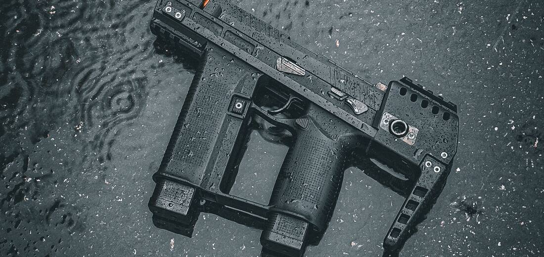 KWA ATP carbine kit chassis on wet stone